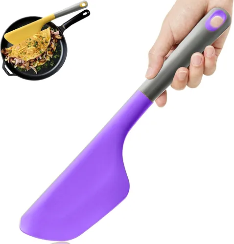 Vista 18 de Espátula de tortilla de silicona Turner, volteador de tortilla Amarillo