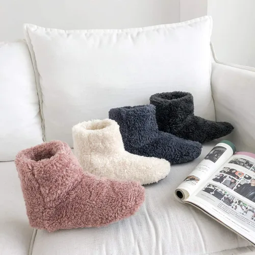 Vista 3 de mianshe Pantuflas tipo botín mullido para mujer y hombre con espuma viscoelástica