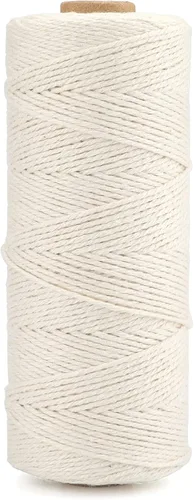 Vista 7 de G2PLUS Cuerda de algodón blanca, cuerda de algodón de 2 mm, cuerda de cocina de 656 pies, cuerda de panaderos de algodón para manualidades