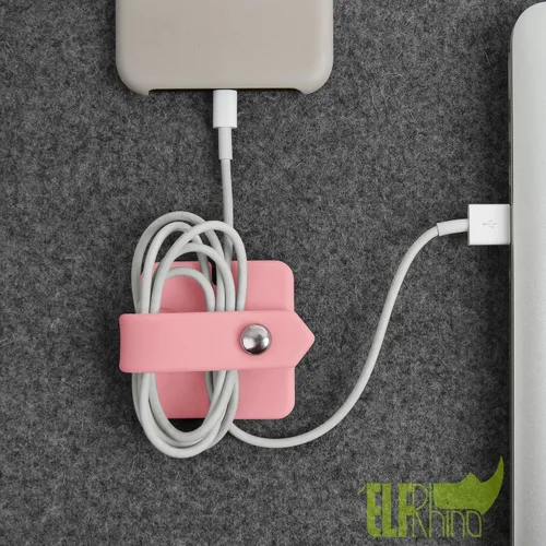 Vista 5 de Organizador de auriculares de silicona para auriculares, enrollador de cables para auriculares, organizador de cable de envoltura, enrollador