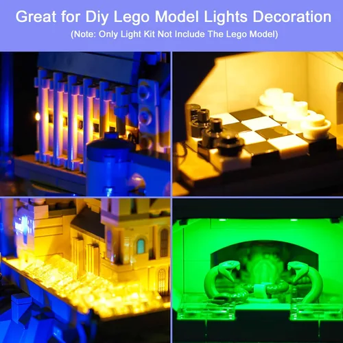 Vista 2 de Kit de luz LED mejorado para Lego Castle and Grounds Building Set, versión clásica compatible con el modelo Lego 76419 (modelo no incluido)