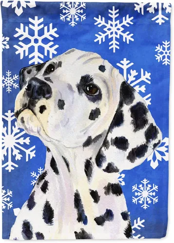 Vista 186 de Caroline's Treasures SC9374GF Bulldog English Snow flakes Holiday Garden Flag Buzón Bandera decorativa para patio exterior, patio, obras de arte
