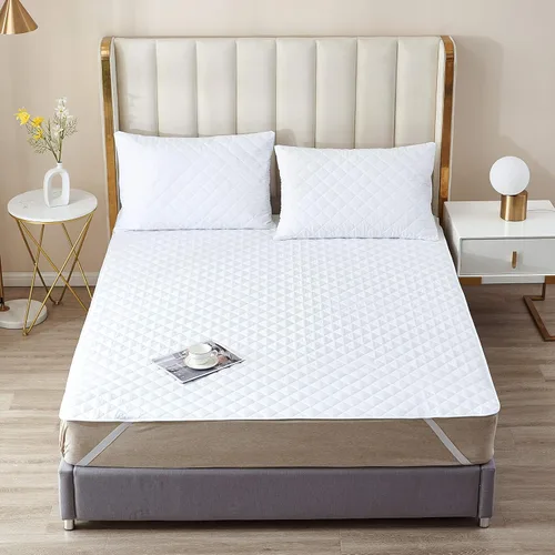 Vista 2 de Elif Protector de colchón de tamaño individual, impermeable, acolchado con correas elásticas para niños, suave y cómodo, transpirable, sin vinilo