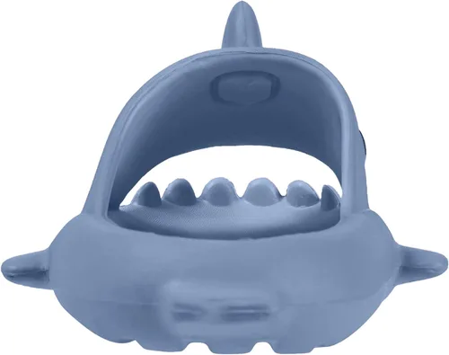 Vista 3 de Sandalias de tiburón para niños y niñas, pantuflas de ducha con forma de nube, bonitas sandalias de punta abierta con dibujos animados, suela