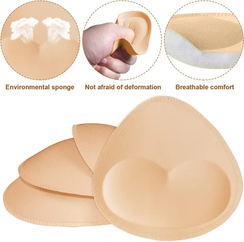 Vista 5 de TopBine Removable Bra Pads Inserts Women's Comfy Sports Cups Bra Insert for BIkini Top Swimsuit