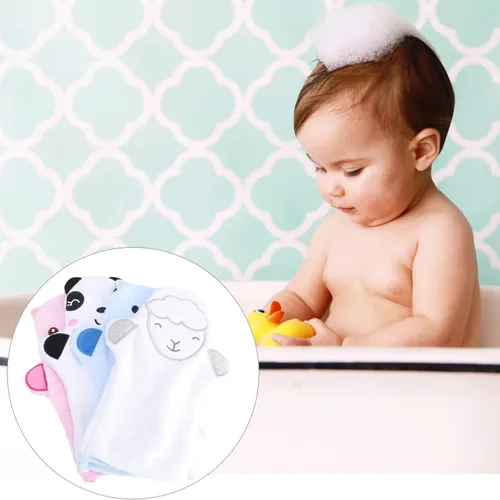 Vista 8 de FRCOLOR Guantes de baño para bebés, guantes de baño para bebés, esponja de baño para niños, toallas de baño para bebés, esponja de baño para bebés