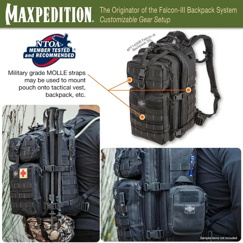 Vista 10 de Maxpedition Mochila Falcon-III™ (negro)