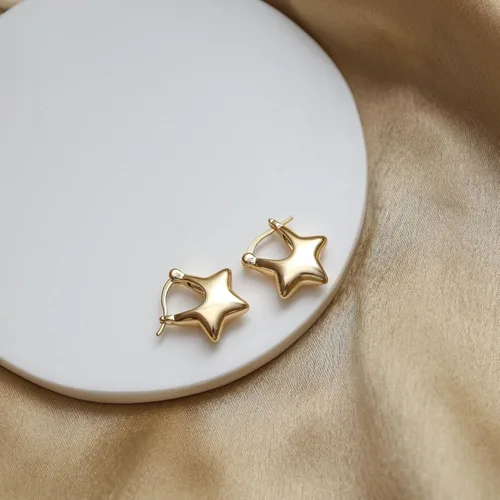 Vista 89 de Gempires - Aretes ligeros y gruesos, delicados y minimalistas, hipoalergénicos, chapados en oro, sin deslustre, diseño clásico, para uso diario