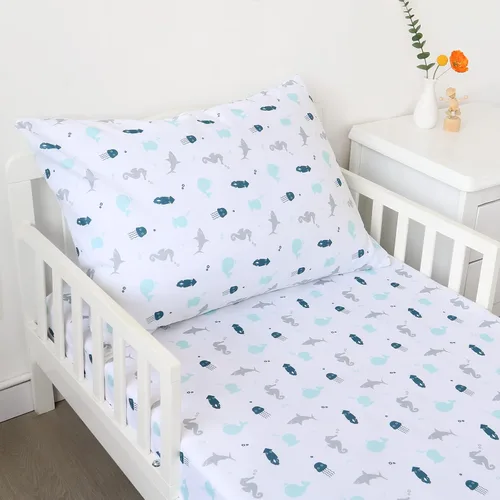 Vista 6 de SPRINGSPIRIT - Juego de sábanas de microfibra (2 piezas) Toddler Bedding Set Includes Crib Sheets Set and Envelope Pillowcase, Silky Soft