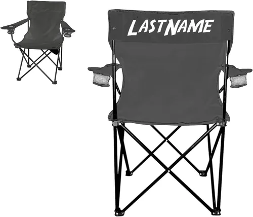 Vista 3 de VictoryStore Silla de camping al aire libre - Silla plegable con apellido personalizado- Silla de camping con bolsa de transporte (2)