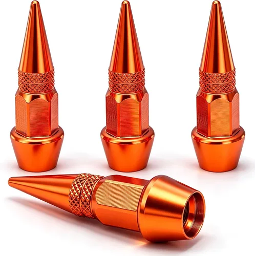 Vista 84 de 4 piezas de tapas de válvula de neumático con estilo púas, cubiertas de válvula de neumático universales de aleación de aluminio a prueba de polvo