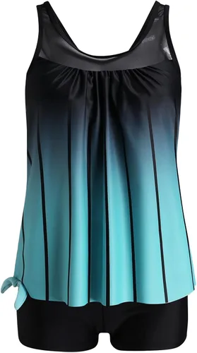 Vista 5 de kangguolai Sujetadores de natación para debajo de los trajes de baño para mujer con pantalones cortos, atléticos, de dos piezas, camisas góticas