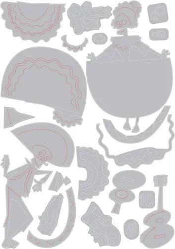 Vista 2 de Sizzix THINLITS Dies O, Día de los Muertos, Colorear
