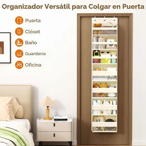 Vista 7 de Mefirt - Organizador de 7 niveles para colgar en la puerta Beige