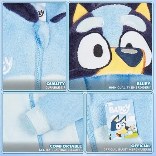 Vista 6 de Bluey Pijamas de forro polar para niños y niñas
