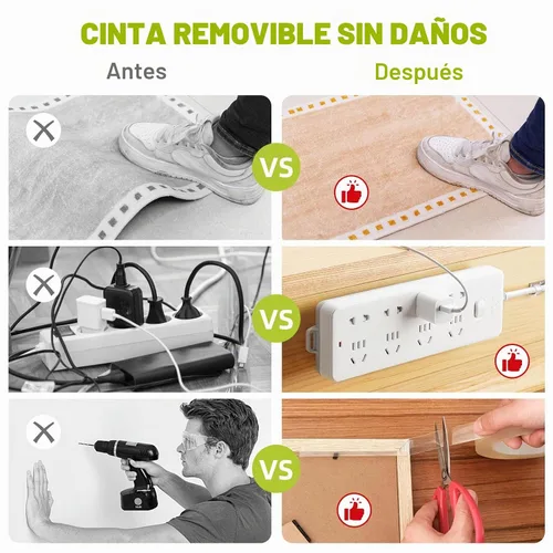 Vista 6 de Cinta de doble cara de 0.39" x 9.85 pies, cinta adhesiva de montaje resistente y extraíble sin daños, cinta de espuma PE sin residuos, cinta