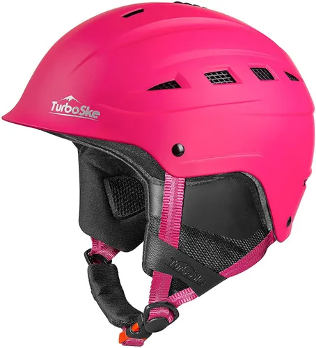 Vista 7 de Casco de esquí, casco de snowboard, casco de deportes de nieve, compatible con audio para hombres, mujeres y jóvenes Negro mate