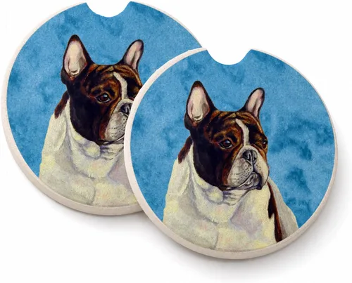 Vista 42 de Caroline's Treasures SS4767-BUCARC - Juego de 2 portavasos para automóvil, diseño de bulldog inglés, absorbentes para automóvil, portavasos