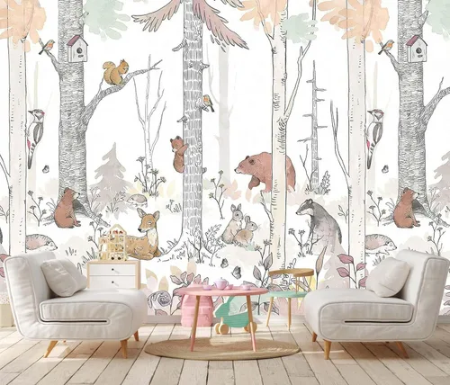 Vista 20 de Papel pintado de bosque tropical, palmera, mural de pared para dormitorio