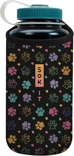 Vista 223 de Sok It BotlSok Funda para botella de agua con cubierta de neopreno aislante (Floral abstracto, se ajusta a CamelBak o Nalgene de 12 onzas)
