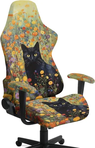 Vista 27 de Fundas para silla de videojuegos de 250 aniversario, 4 piezas, cómodas, ergonómicas, para oficina, fundas giratorias de poliéster, decoración