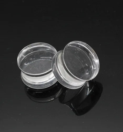 Vista 3 de B BodyPJ Sparkles Expansionadores de tapones de oído acrílicos de color mixto, 3 pares, joyería de piercing