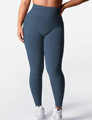 Vista 2 de YEOREO Leggings de entrenamiento sin costuras para mujer, cintura alta, levantamiento de glúteos, pantalones de yoga para gimnasio