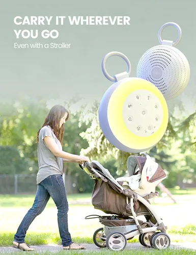 Vista 7 de Vaydeer SA18 - Máquina de ruido blanco con grabación, máquina de sonido portátil y altavoz Bluetooth para bebés adultos, 24 sonidos relajantes, luz