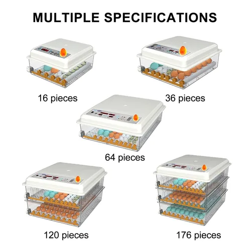 Vista 2 de Fully Automatic Digital Egg Incubator with Temperature Control, Automatic Egg Turning & Built-in Egg Candler, Hatching Machine for Chicken Duck