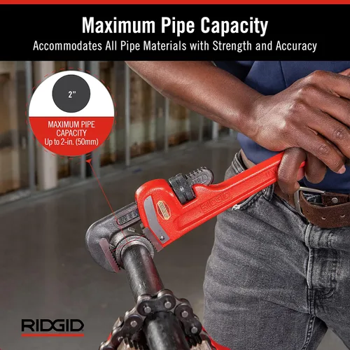 Vista 11 de RIDGID 31025 Llave de tubo recta modelo 18 resistente, llave de fontanería de 18 pulgadas