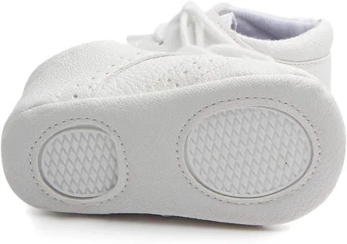 Vista 3 de Methee Zapatos para caminar para bebés y niñas, suela suave, antideslizantes, zapatos para primeros caminos, zapatos de cuna para recién nacidos