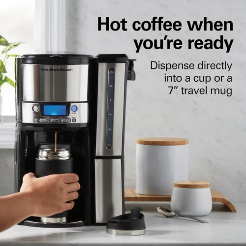 Vista 4 de Hamilton Beach BrewStation (47950) - Cafetera para 12 tazas, máquina de café programable Negro y plateado