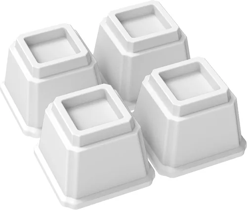 Vista 11 de Elevadores de cama de 1 pulgada, resistentes, paquete de 4 elevadores de muebles de cama, elevadores de 1,500 libras para sofá y mesa, color blanco