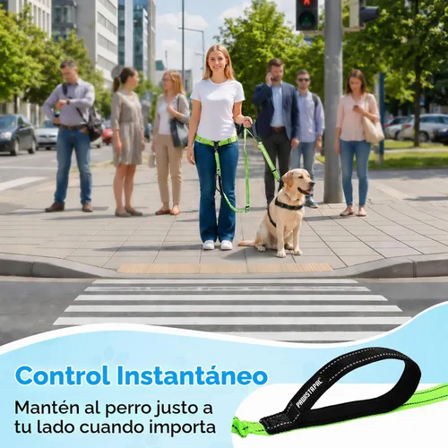Vista 4 de Correa de perro de cintura manos libres, correa elástica de 6 a 8 pies para perros de 40 a 125 libras que caminan