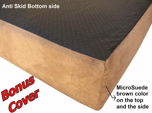 Vista 8 de dogbed4less Cama extra grande de espuma viscoelástica de gel para mascotas grandes, forro impermeable y cubierta de lona negra duradera, XL 40 x 35