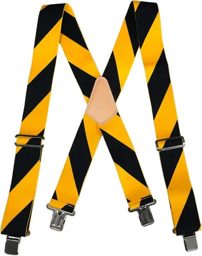 Vista 4 de MELOTOUGH Tirantes para hombre, totalmente elásticos, 2 pulgadas de ancho, tirantes de trabajo resistentes
