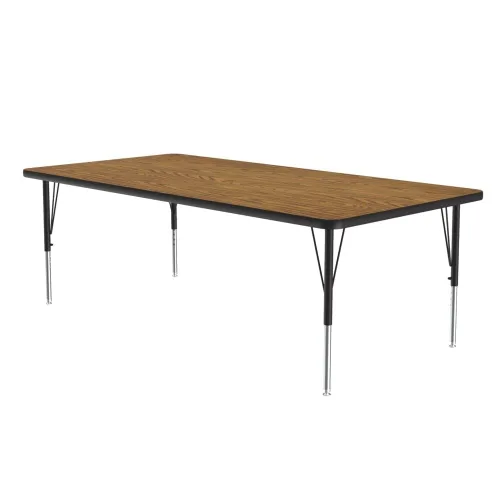 Vista 42 de Correll Mesa de Actividades Rectangular para Aula de 24"x36", Altura Ajustable (19"-29"), Granito Negro Laminado Térmico Fusionado Duradero