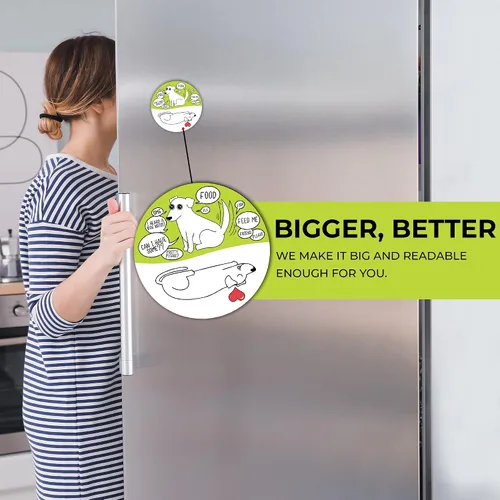 Vista 2 de Imán de Feed The Dog - Recordatorio gótico de comida para perros para amantes de las mascotas, decoración peculiar del hogar y la oficina, regalo