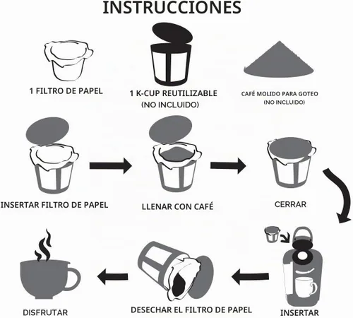 Vista 4 de K Cup Filtros de papel desechables para cápsulas de café reutilizables, 300