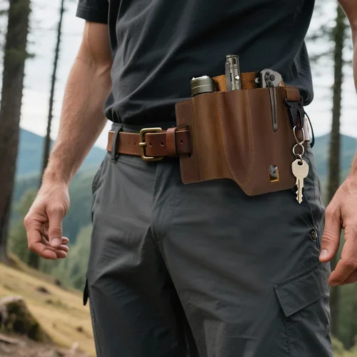Vista 7 de Jack&Chris Funda multiherramienta EDC de cuero para cinturón, organizador de cinturón EDC para herramientas Leatherman, organizador de bolsillo EDC