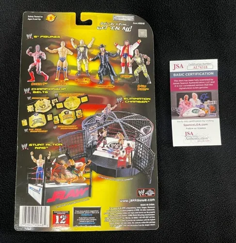 Vista 2 de Figura de acción JSA COA de Jakks Pacific firmada con borde de la WWE Backlash - Tarjetas de lucha con autógrafo