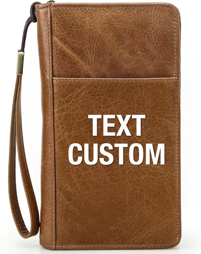 Vista 18 de Funda de cuero de grano superior para pasaporte de viaje para hombre y mujer, hecha a mano para 4 pasaportes y múltiples tarjetas, bloqueo RFID
