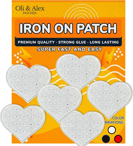 Vista 15 de Parches para planchar – Parche de corazón negro, 6 piezas, parche bordado para planchar de 2.2 x 1.8 pulgadas – 2.2 x 1.9 in – A-24