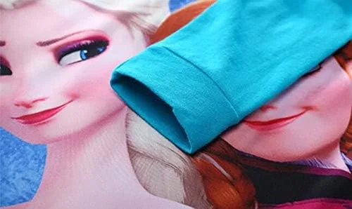 Vista 4 de Pijama Elsa de manga larga para niñas pequeñas, color rosa, pijama de algodón para niños, Rosado