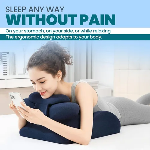 Vista 5 de Almohada de cuña de espuma viscoelástica, almohada ergonómica de lectura y cuña de cama para dormir, soporte de espalda, reflujo ácido y elevación