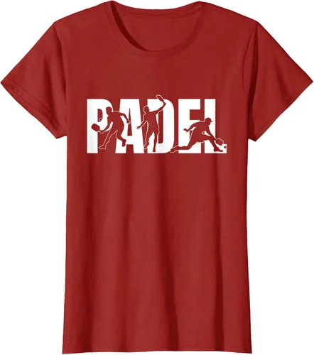Vista 10 de Camiseta de regalo para amantes de los deportes con silueta de padel