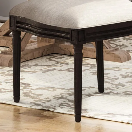Vista 5 de GDFStudio Sillas de comedor de madera con cojines (juego de 2), beige, natural y negro