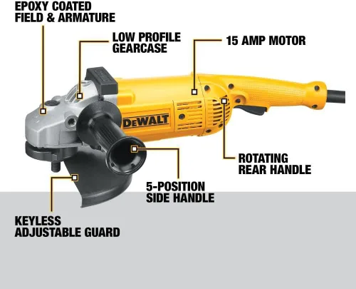 Vista 3 de DEWALT D28499X - Lijadora grande angular, 7 pulgadas / 9 pulgadas 5.3-caballos de fuerza