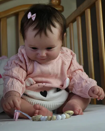 Vista 4 de Angelbaby Muñecas de bebé Reborn realistas de silicona de cuerpo completo de 20 pulgadas, hechas a mano, muñeca de bebé realista Sweet Smile recién