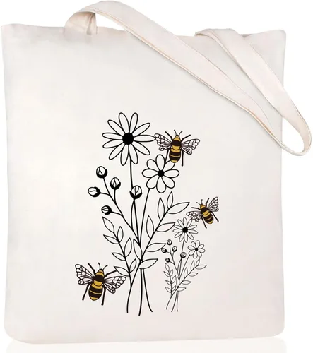 Vista 12 de Andeiltech - Bolsa de lona para mujer, con diseño de gato bonito y estética, bolsas reutilizables para compras y comestibles, con bolsillo